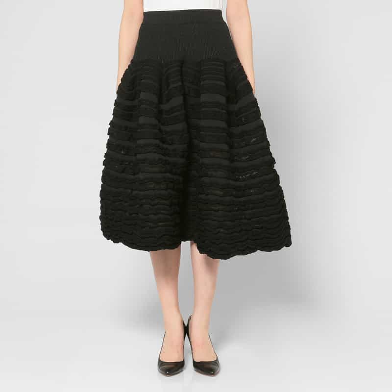 CFCL CFCL ＜シーエフシーエル＞ グリッター フレアスカート “POTTERY“ BLACK