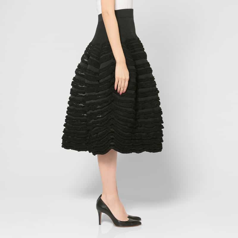 CFCL CFCL ＜シーエフシーエル＞ グリッター フレアスカート “POTTERY“ BLACK