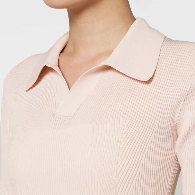 CFCL CFCL＜シーエフシーエル＞ グリッターニットポロドレス “POTTERY“ PINK