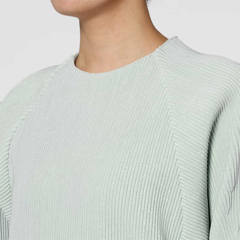 CFCL CFCL＜シーエフシーエル＞ パフスリーブ ラメニットミニドレス LIGHT BLUE