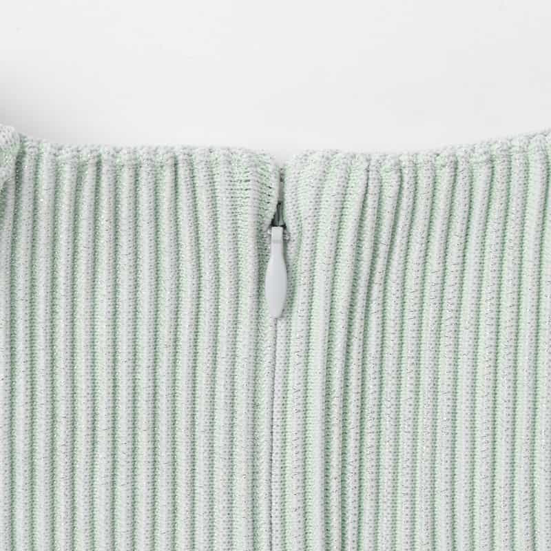 CFCL CFCL＜シーエフシーエル＞ パフスリーブ ラメニットミニドレス LIGHT BLUE