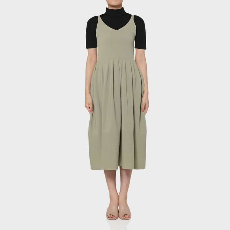 CFCL CFCL＜シーエフシーエル＞ 切替スリーブレスドレス “RIVULET“ BEIGE