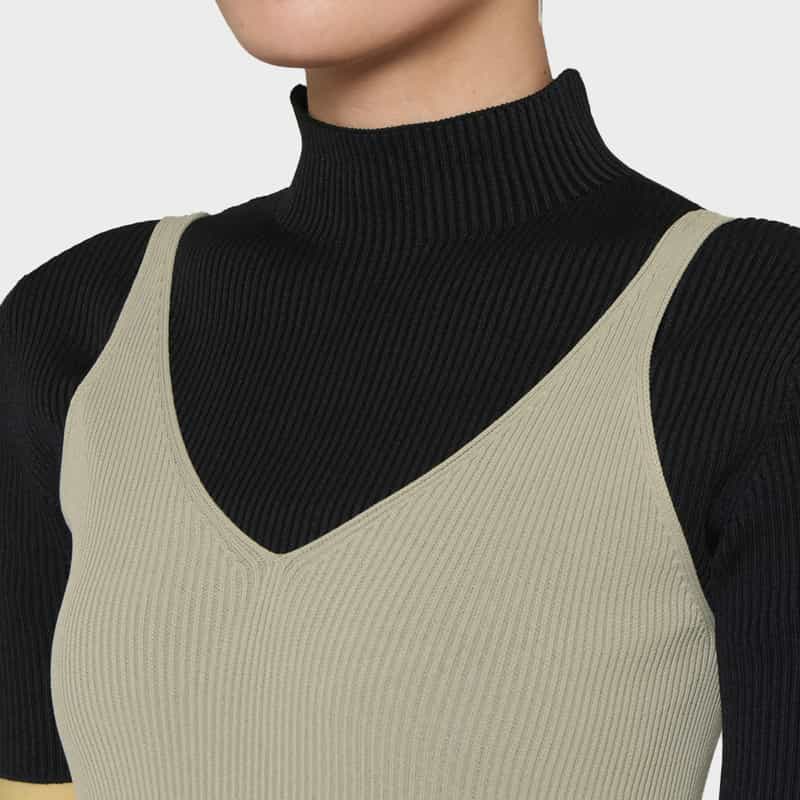 CFCL CFCL＜シーエフシーエル＞ 切替スリーブレスドレス “RIVULET“ BEIGE