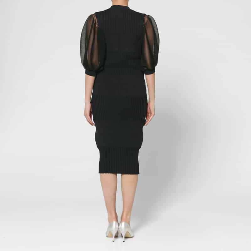 CFCL CFCL＜シーエフシーエル＞ パフスリーブドレス BLACK