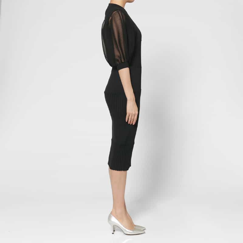 CFCL CFCL＜シーエフシーエル＞ パフスリーブドレス BLACK