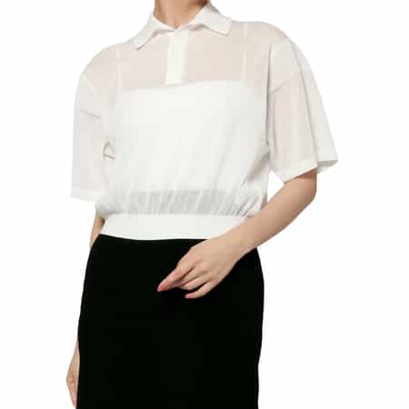 CFCL＜シーエフシーエル＞ シアーニットポロシャツ