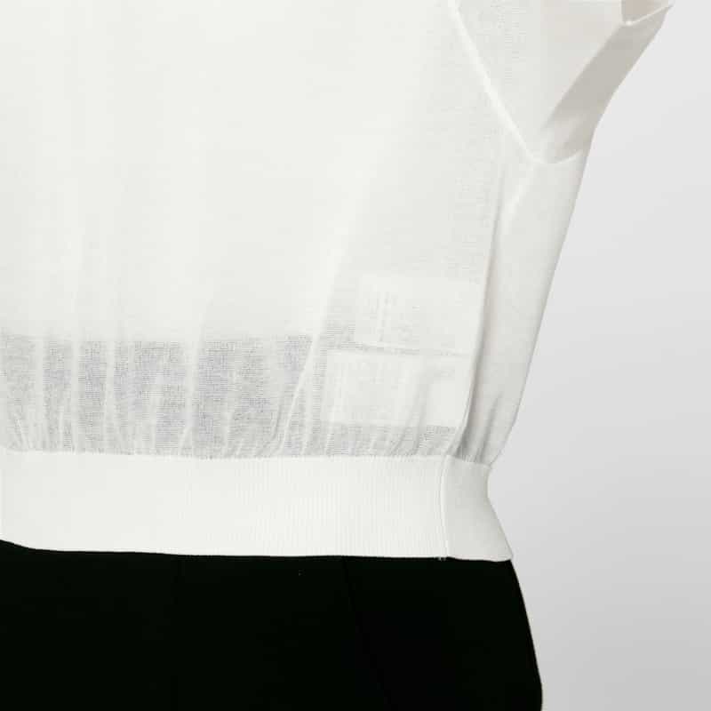 CFCL CFCL＜シーエフシーエル＞ シアーニットポロシャツ WHITE