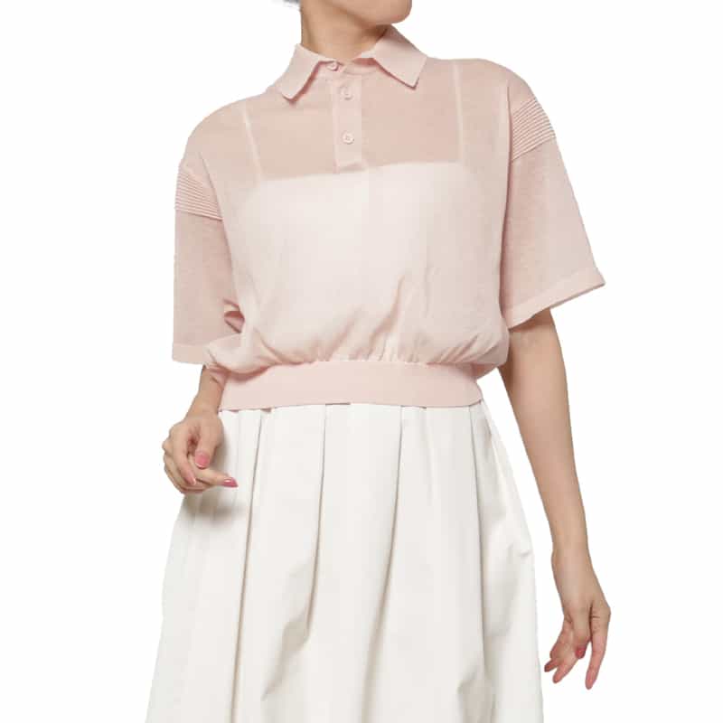 CFCL＜シーエフシーエル＞ シアーニットポロシャツ