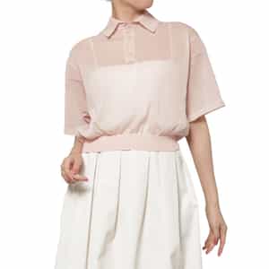 CFCL＜シーエフシーエル＞ シアーニットポロシャツ