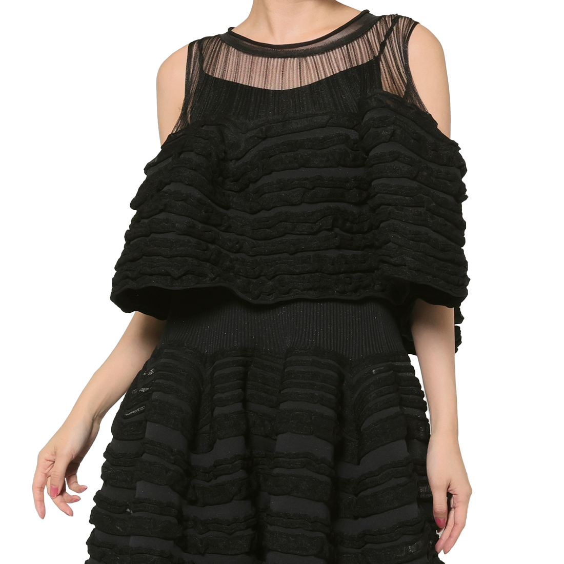 CFCL ＜シーエフシーエル＞ グリッター フリルコンビネーションシアープルオーバー “POTTERY“