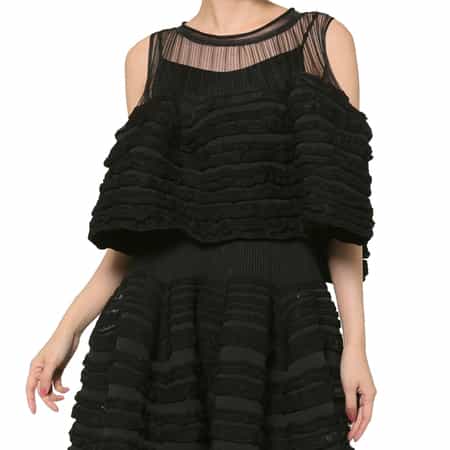 CFCL ＜シーエフシーエル＞ グリッター フリルコンビネーションシアープルオーバー “POTTERY“