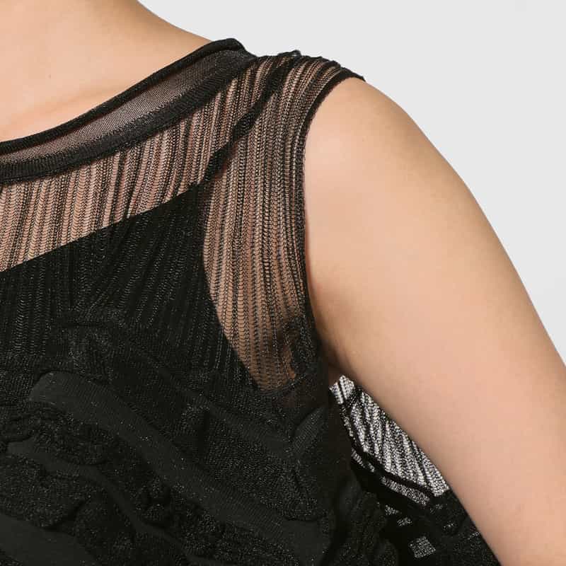 CFCL CFCL ＜シーエフシーエル＞ グリッター フリルコンビネーションシアープルオーバー “POTTERY“ BLACK