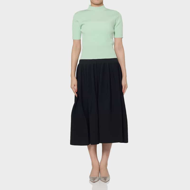 CFCL CFCL＜シーエフシーエル＞ ショートスリーブニットプルオーバー “PORTRAIT“ LT BLUE