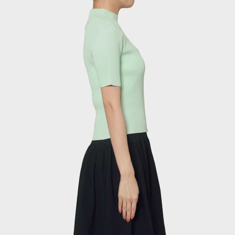 CFCL CFCL＜シーエフシーエル＞ ショートスリーブニットプルオーバー “PORTRAIT“ LT BLUE