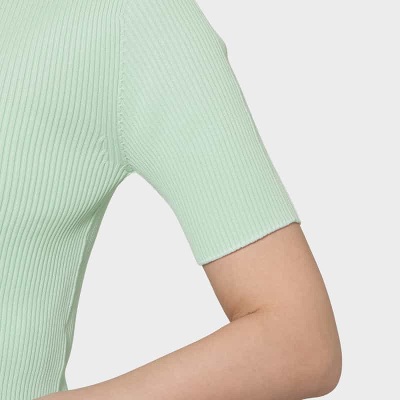 CFCL CFCL＜シーエフシーエル＞ ショートスリーブニットプルオーバー “PORTRAIT“ LT BLUE