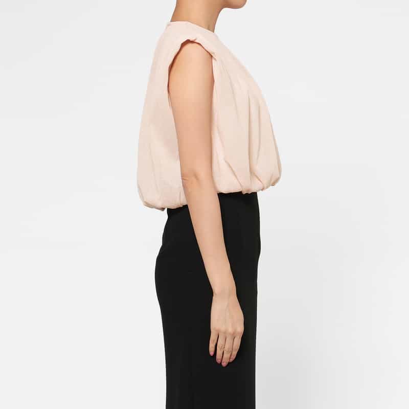 CFCL CFCL＜シーエフシーエル＞ クロップド スリーブレスシアーニットプルオーバー PINK