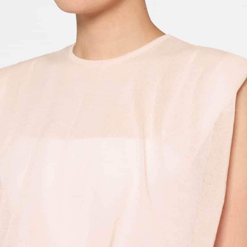 CFCL CFCL＜シーエフシーエル＞ クロップド スリーブレスシアーニットプルオーバー PINK