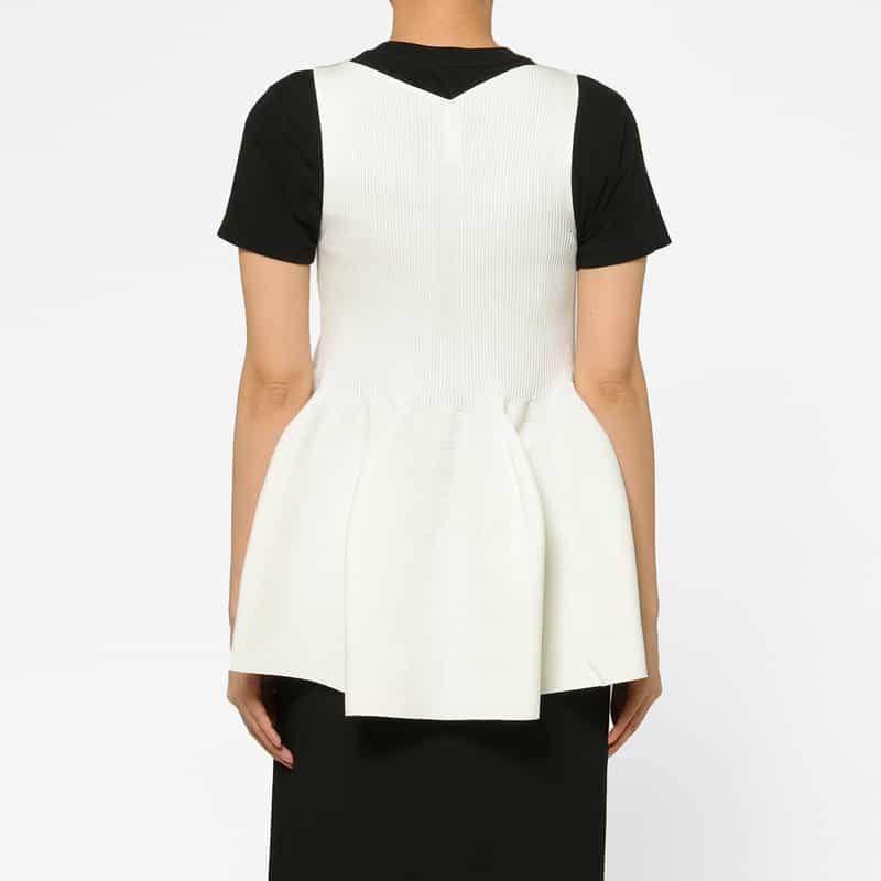 CFCL CFCL＜シーエフシーエル＞ グリッタースリーブレスニットプルオーバー “POTTERY“ WHITE