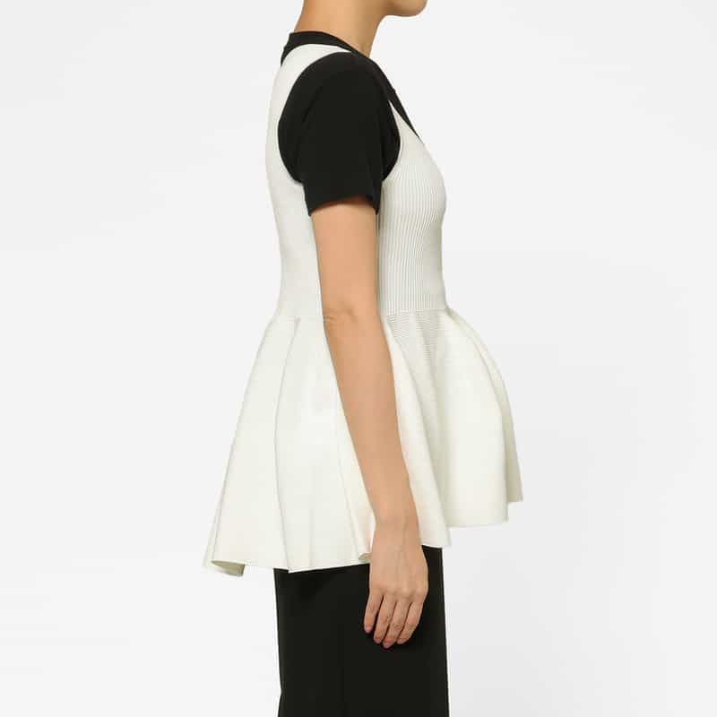 CFCL CFCL＜シーエフシーエル＞ グリッタースリーブレスニットプルオーバー “POTTERY“ WHITE