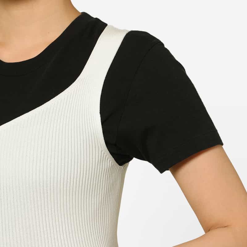 CFCL CFCL＜シーエフシーエル＞ グリッタースリーブレスニットプルオーバー “POTTERY“ WHITE