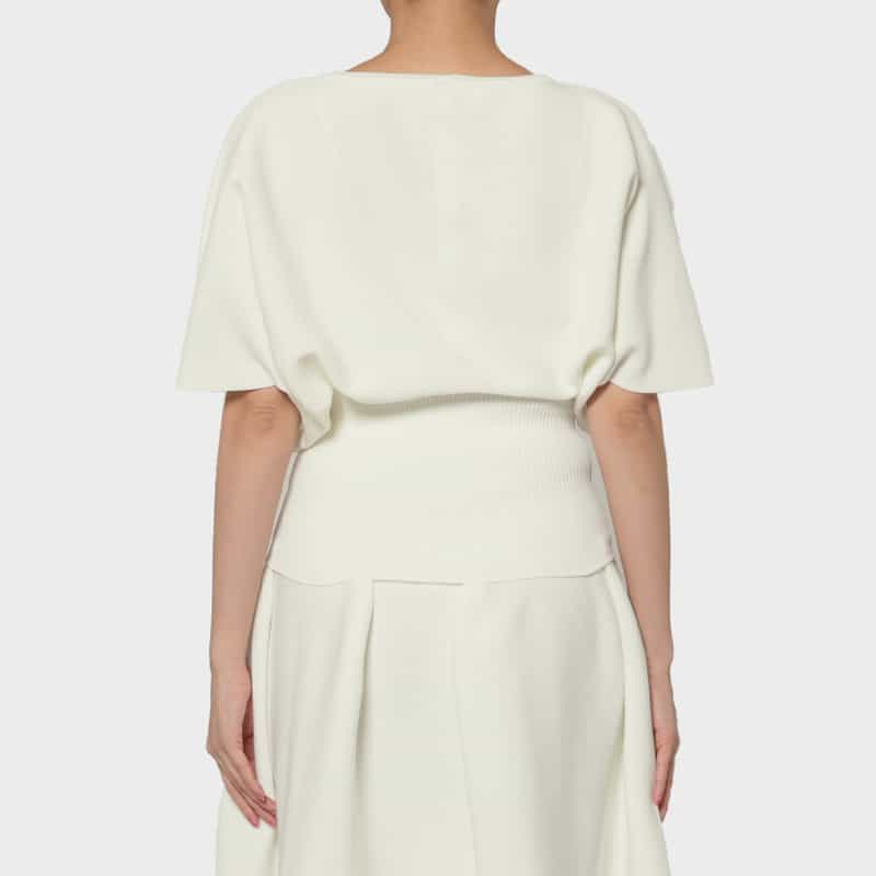 CFCL CFCL＜シーエフシーエル＞ バーニーズ　ニューヨーク限定 ショートスリーブニットプルオーバー “POTTERY“ WHITE