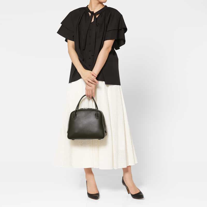 MAISON CANAU MAISON CANAU ＜メゾン カナウ＞ バーニーズニューヨーク限定 ラウンドボストンバッグ（M） DARK GRAY