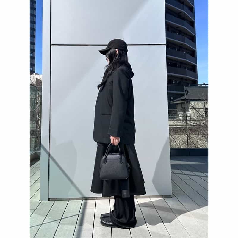 MAISON CANAU MAISON CANAU ＜メゾン カナウ＞ ラウンドボストンバッグ（S） BLACK