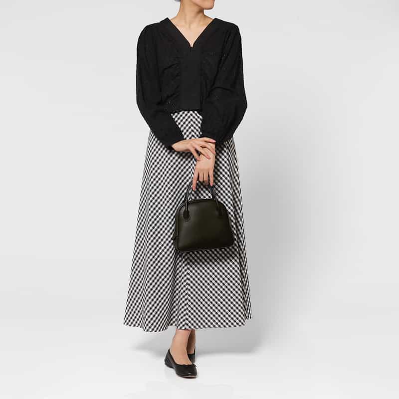 MAISON CANAU MAISON CANAU ＜メゾン カナウ＞ バーニーズニューヨーク限定 ラウンドボストンバッグ（S） DARK GRAY