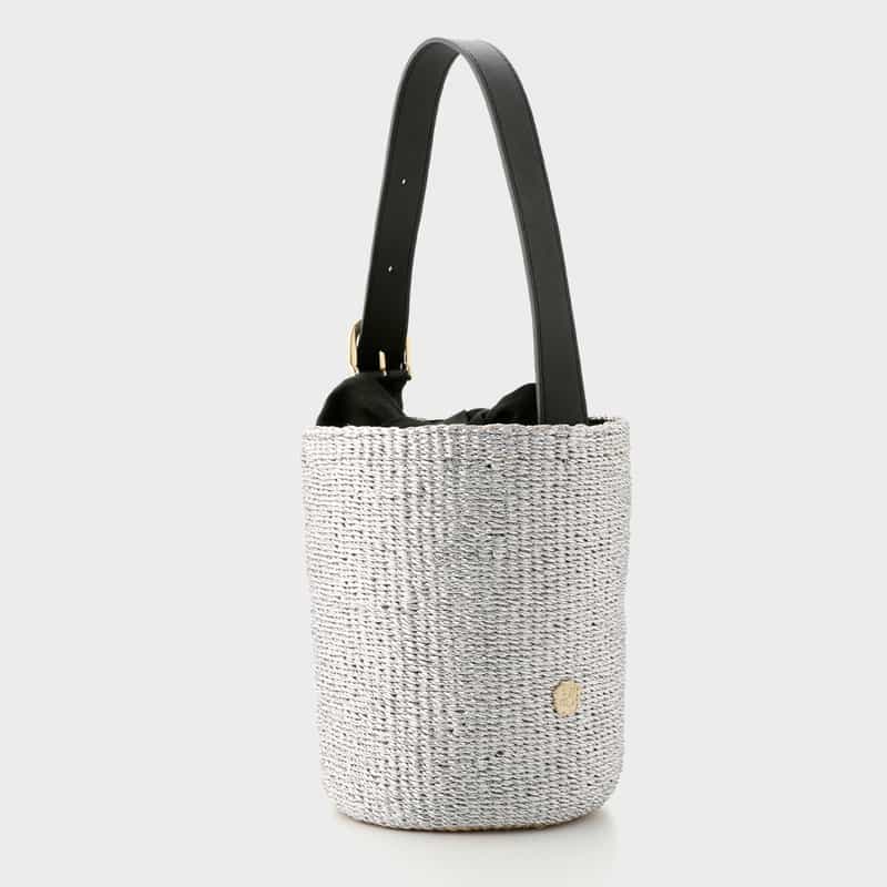 VIOLAD’ORO VIOLAD’ORO ＜ヴィオラドーロ＞ 異素材コンビネーションバケットバッグ SILVER
