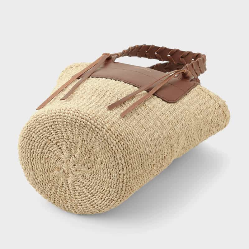 VIOLAD’ORO VIOLAD’ORO ＜ヴィオラドーロ＞ 異素材コンビネーショントートバッグ LT BEIGE