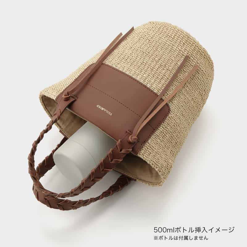 VIOLAD’ORO VIOLAD’ORO ＜ヴィオラドーロ＞ 異素材コンビネーショントートバッグ LT BEIGE
