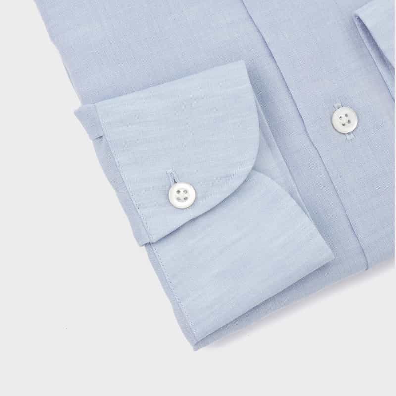 BARNEYS NEW YORK コットンリネン素材ドレスシャツ"MADISON" BLUE