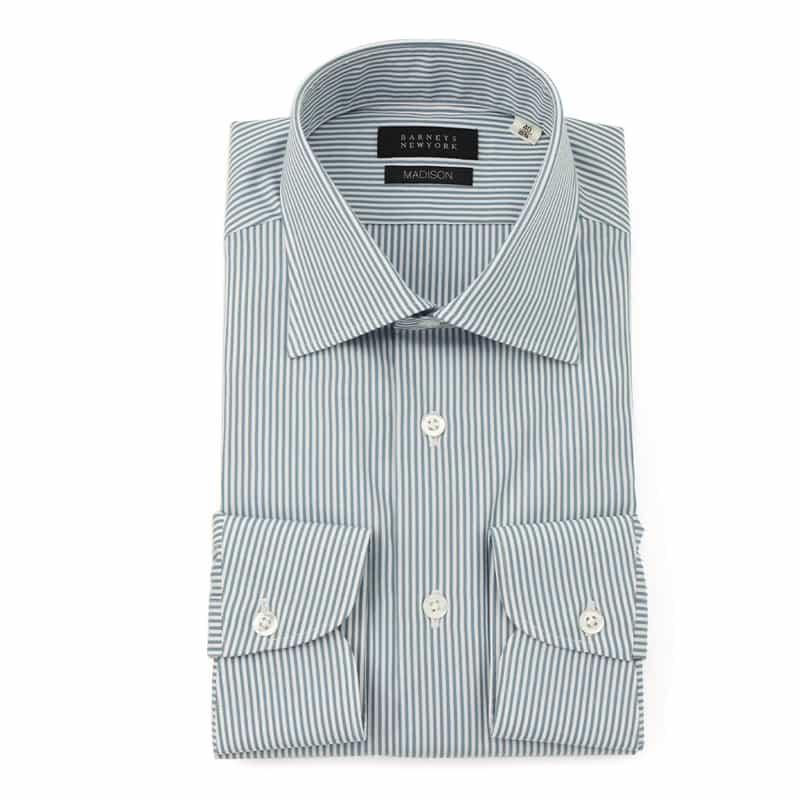 BARNEYS NEW YORK ストライプ柄ドレスシャツ"MADISON" LIGHT BLUE