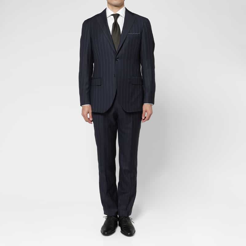 BARNEYS NEW YORK ストライプ柄スーツ NAVY