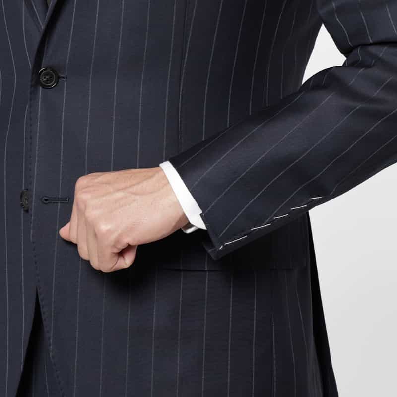 BARNEYS NEW YORK ストライプ柄スーツ NAVY