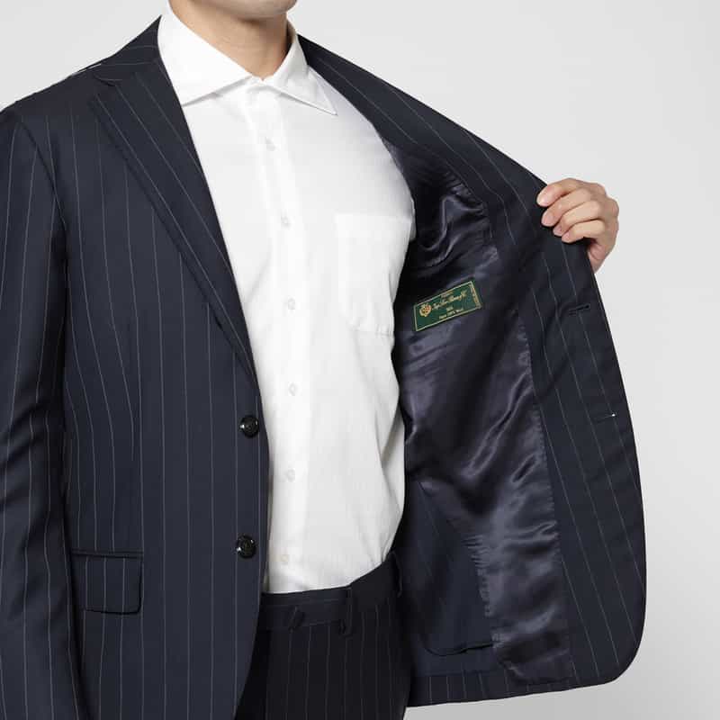 BARNEYS NEW YORK ストライプ柄スーツ NAVY