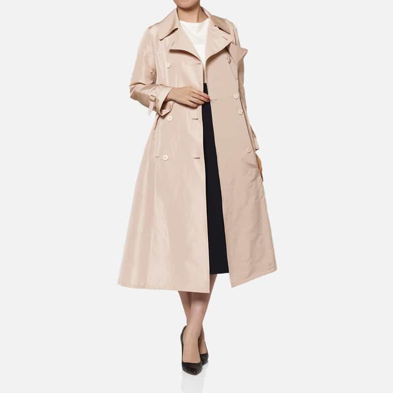 BARNEYS NEW YORK タフタギャザー トレンチコート PINK