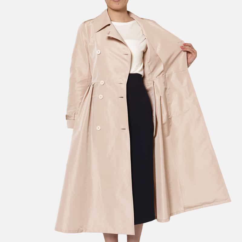 BARNEYS NEW YORK タフタギャザー トレンチコート PINK