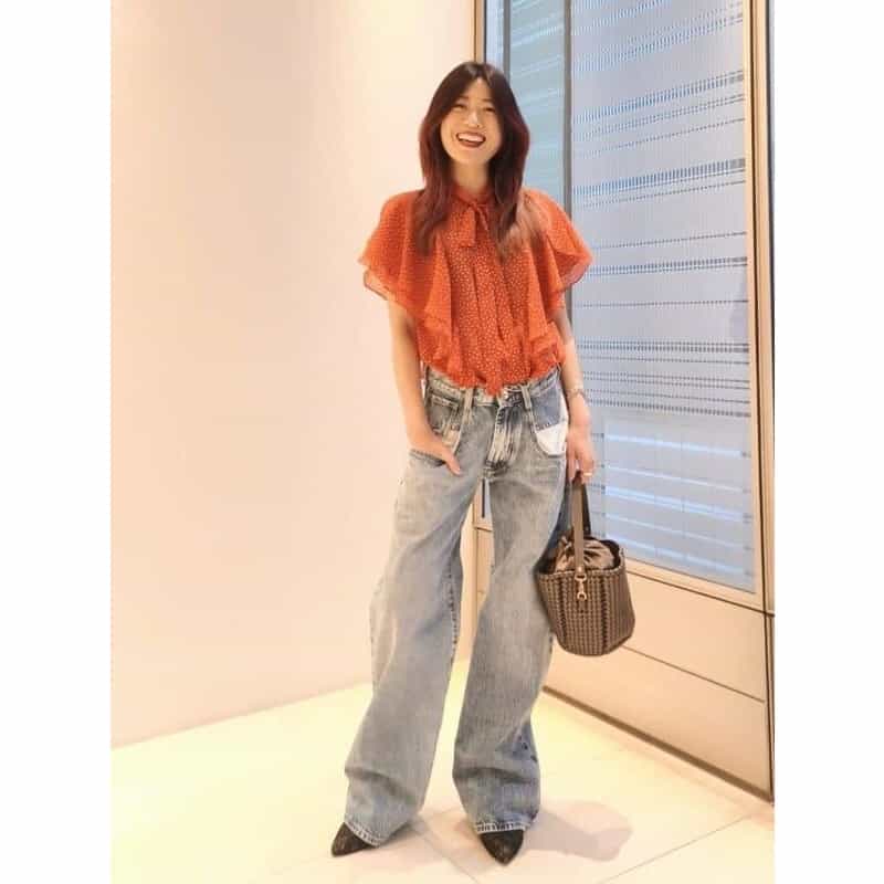 BARNEYS NEW YORK メッシュバケットバッグ BROWN