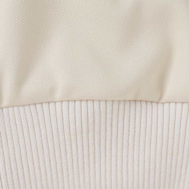 BARNEYS NEW YORK ドロップショルダー フリルデザイン ジップアップブルゾン WHITE