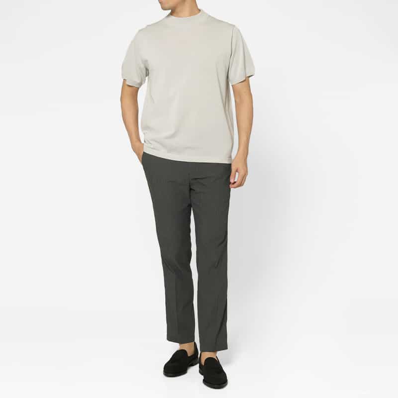 BARNEYS NEW YORK モックネックニットプルオーバー LIGHT GRAY