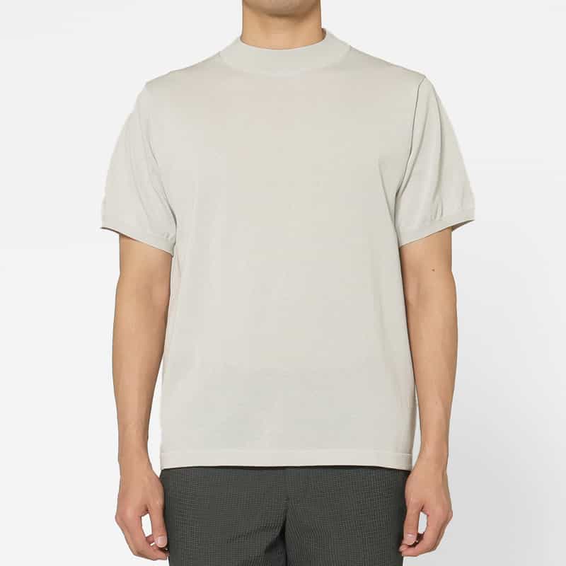BARNEYS NEW YORK モックネックニットプルオーバー LIGHT GRAY