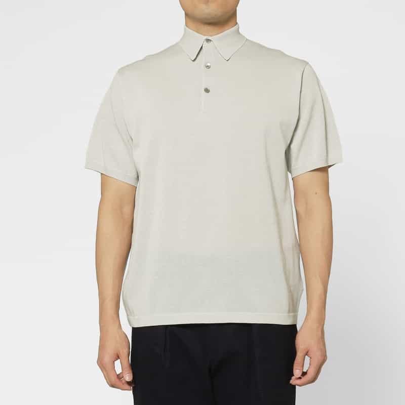 BARNEYS NEW YORK ニットポロシャツ LIGHT GRAY