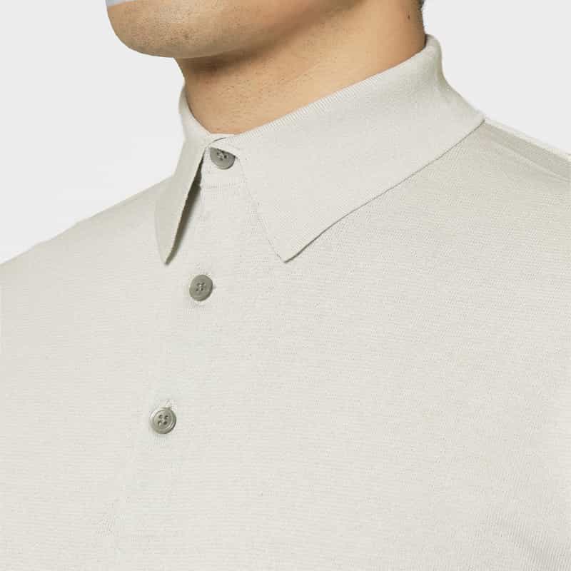 BARNEYS NEW YORK ニットポロシャツ LIGHT GRAY