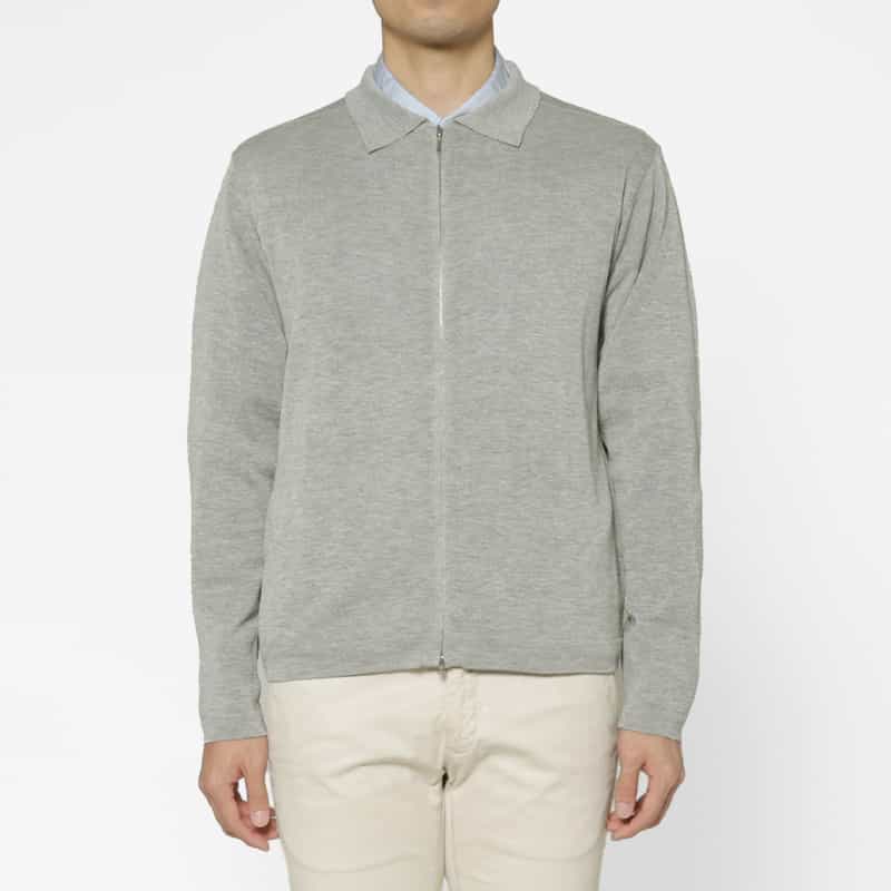 BARNEYS NEW YORK ジップアップニットカーディガン GRAY