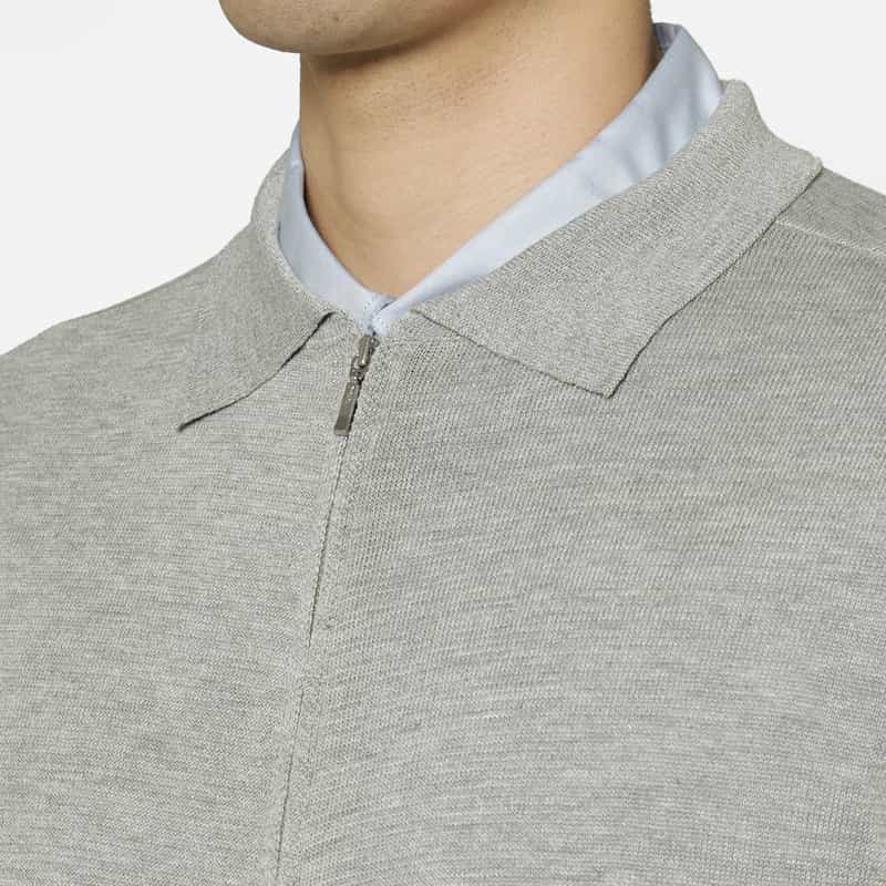 BARNEYS NEW YORK ジップアップニットカーディガン GRAY