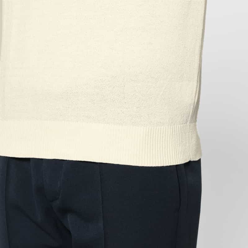 BARNEYS NEW YORK コットンアクリル素材クルーネックニットプルオーバー WHITE