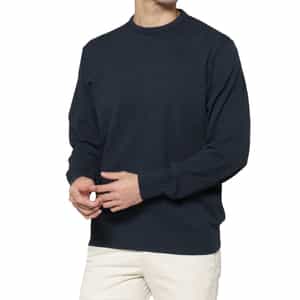 コットンアクリル素材クルーネックニットプルオーバー