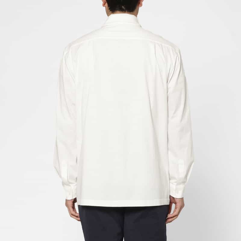 BARNEYS NEW YORK ワイドカラーカジュアルシャツ WHITE