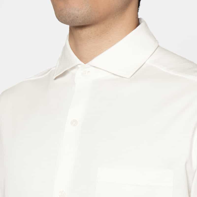 BARNEYS NEW YORK ワイドカラーカジュアルシャツ WHITE